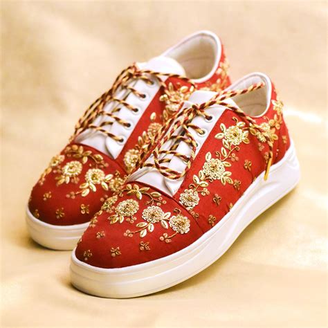 Prisha Sneakers | Comfortable Indian Embellished Wedding Shoes ...