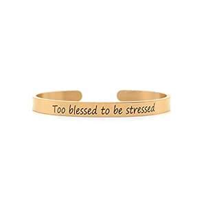 Buy Joker & Witch Women Too Blessed To Be Stressed Rose Gold Mantra ...