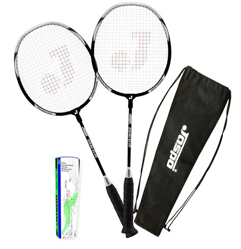Jaspo Cosmo-EZ-100 Feather Shuttle Cork, 2 Aluminum Badminton Racquet ...