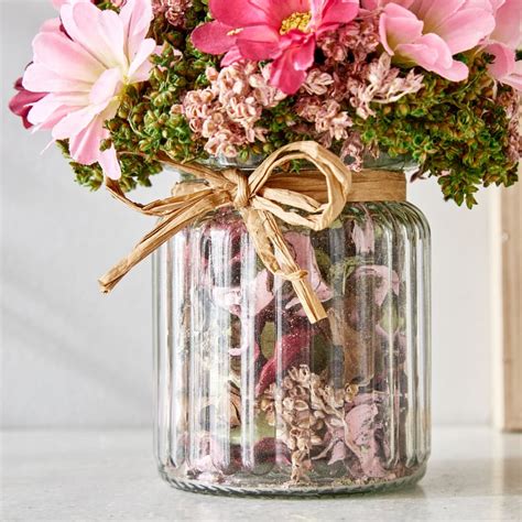 Buy Gloria Floret Natural Dried Flowers in Glass Jar from Home Centre ...