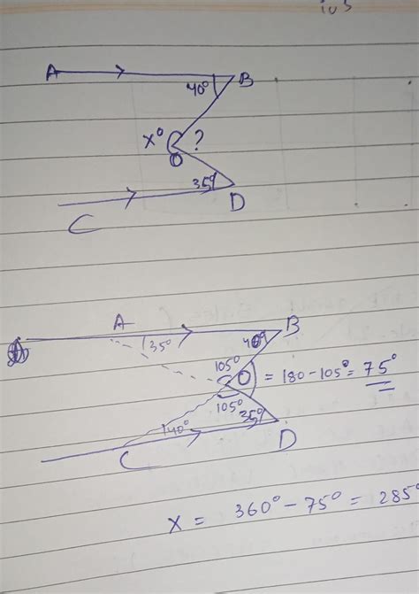 in the given figure, AB|| CD, angle ABO =40°angle CDO =35°. find the ...
