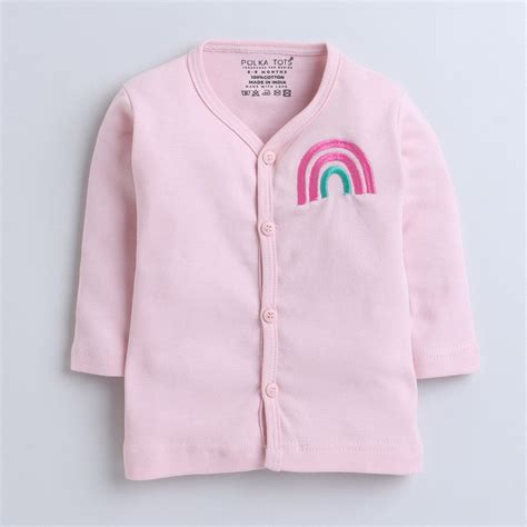 Buy Newborn Baby Clothes Organic Muslin Cotton Jhabla Polka Tots ...