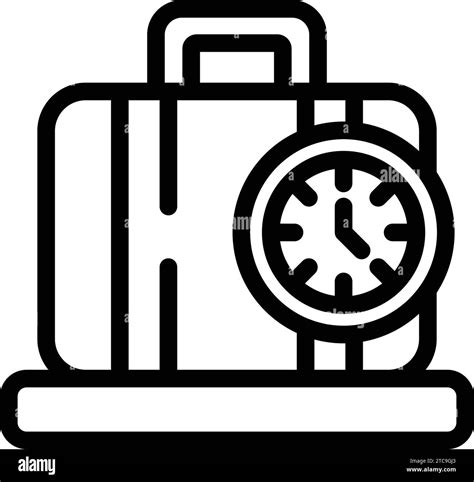 Baggage flight weight icon outline vector. Airplane weighing luggage. Passenger safety control ...