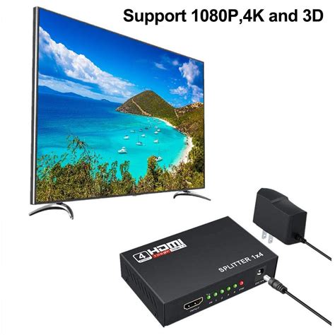 Kgnm 4K HDMI Splitter - 1 Input 4 Output Ports - Full HD India | Ubuy
