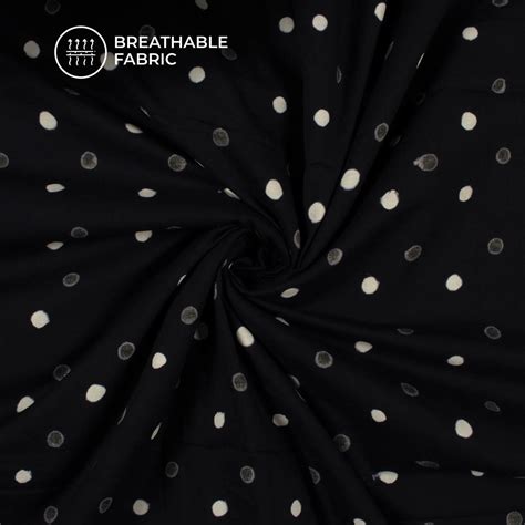 Monochrome Polka Dots Handblock Cotton Fabric – Fabcurate