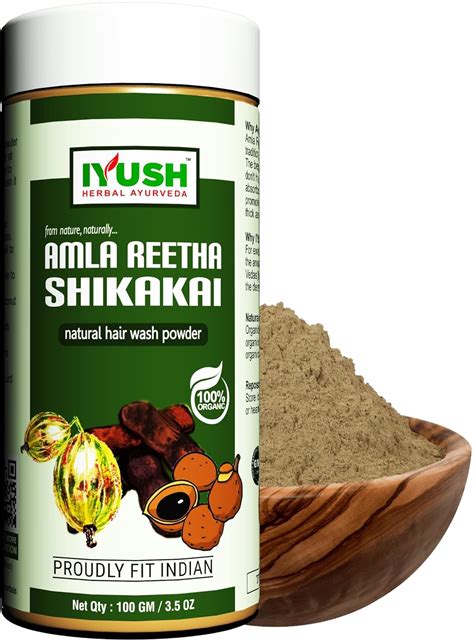 IYUSH Herbal Ayurveda Amla Reetha Shikakai 3 Herbs In One Hair Pack ...
