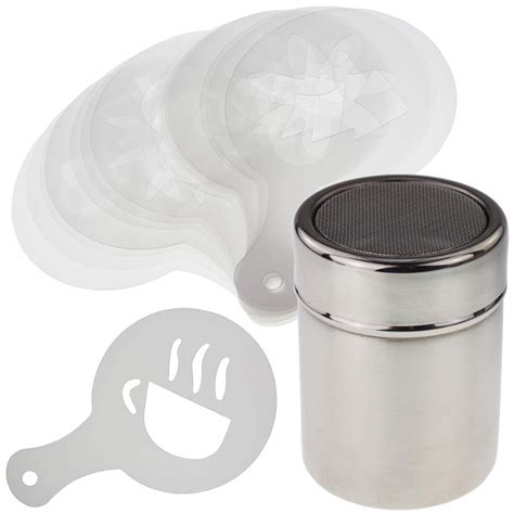 Barista KIT Shaker with 16 Stencils - Coffee Latte Cappuccino : Amazon ...