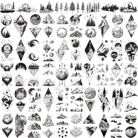 Hotoyannia 62 Sheets Mountain Temporary Tattoos India | Ubuy