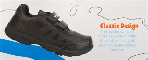 Buy Force 10 Brown Velcro Uniform School Shoes For Kids By Liberty