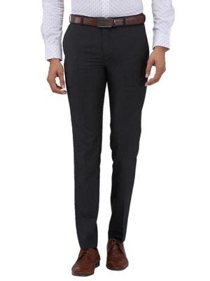 Buy Raymond Slim Fit Structure Black Trouser (38) Online
