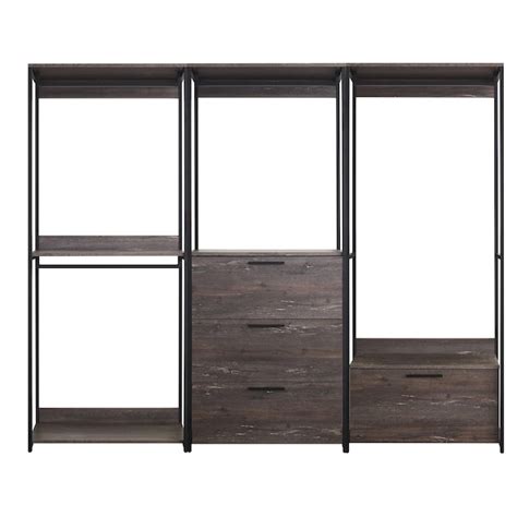 LOVMOR Monica Wood Walk-in Closet System in the Wood Closet Shelves ...