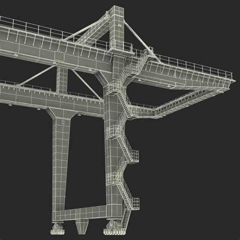 3D Rail Mounted Gantry Container Crane Red and 40 ft ISO Container ...