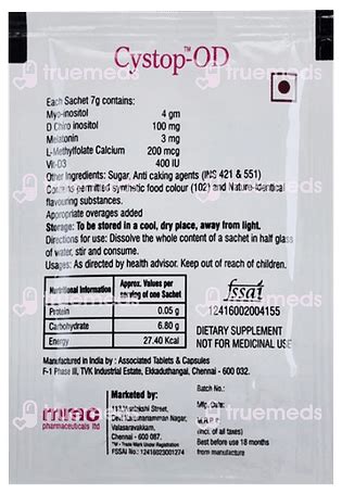 Cystop Od Sachet 7 Gm - Uses, Side Effects, Dosage, Price | Truemeds