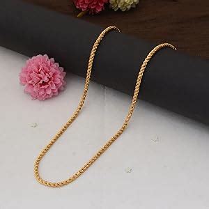 ELEGANTDREAM Womens 30 Inch Long One Gram Gold Plated Rope Or Kodi Pipe ...