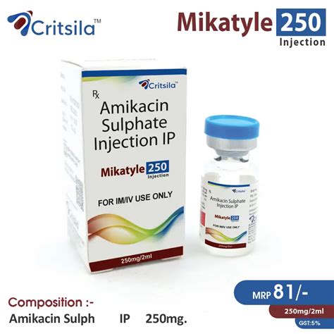 Mikatyle 250 Injection (Amikacin 250mg)
