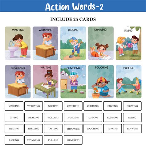 My First 100 Illustrated Flashcards: Sight & Action Words - Immerse yo