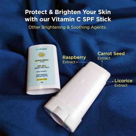 Buy TRUHABIT SUNSCREEN STICK SPF 50 FOR FACE; VITAMIN C SUNSTICK DERMA ...