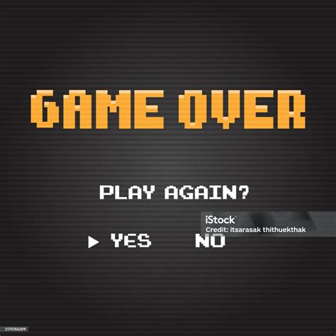 Game Over Pixel Art Isolated Vector Illustration For Retro Video Game ...