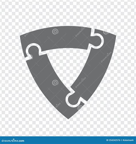 Rompecabezas Triangular Simple En Gris. Icono Simple Reuleaux Triangle Puzzle De Los Tres ...