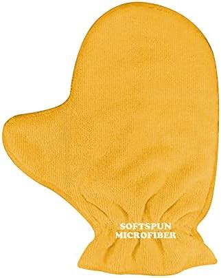 SOFTSPUN Microfiber Glove Mitt 1 Piece Set, 340 GSM (Orange ...