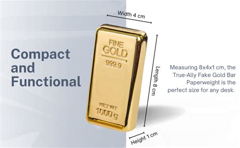 True-Ally Fake Gold Bar Paperweight – Luxurious Desk Accessory, Stylish ...