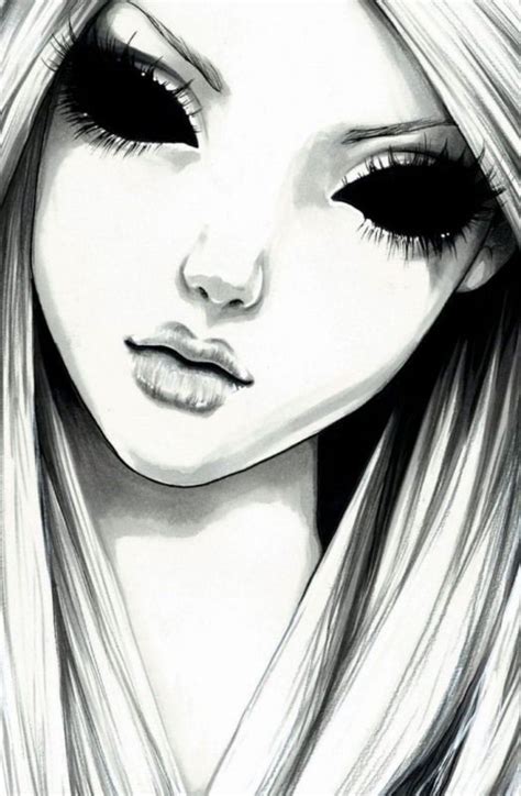 scary lady drawing