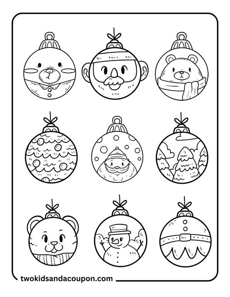 Deck the Halls With 8 Christmas Ornament Coloring Pages