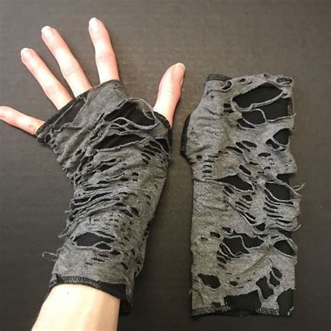 Gray Mummy Gloves Mens Hand Covers Bandage Arm Covers Black Zombie ...