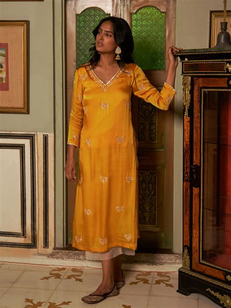 Mustard Yellow Kurta Set – Zoon