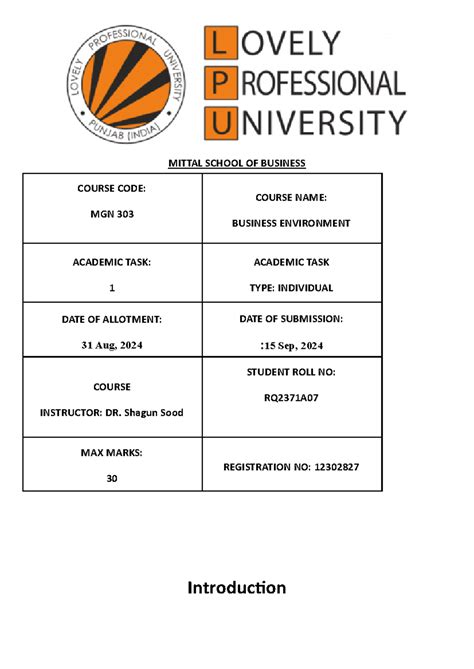 Sai mgn 303 - syllabus - MITTAL SCHOOL OF BUSINESS COURSE CODE: MGN 303 ...