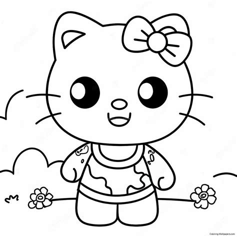 Zombie Hello Kitty Coloring Pages