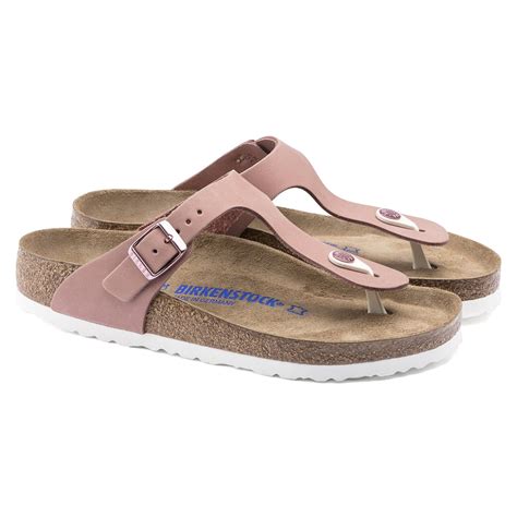 BIRKENSTOCK Gizeh Soft Footbed Nubuck Leather Sandal - Old Rose