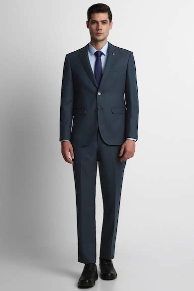 Buy Men Navy Slim Fit Solid Formal Two Piece Suit Online - 895800 ...