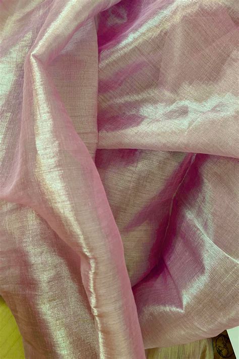 Pink Tissue Saree - Blush Pink Handloom Tissue Saree