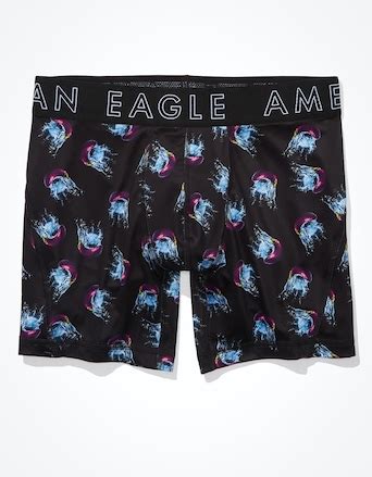 Buy American Eagle Men Black Eggplant Splash 6 Inches Flex Boxer Brief ...