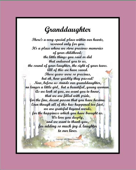 Poem for Our Granddaughter, DIGITAL DOWNLOAD, Granddaughters 16th 18th ...
