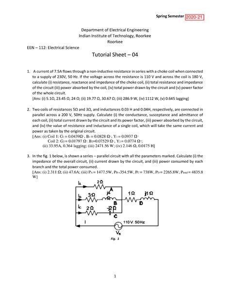 Tutorial Sheet 04 - Porf. JEEVANAND - Spring Semester 2017- 1 ...