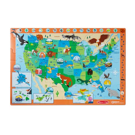 Melissa & Doug National Parks U.S.A. Map Floor Puzzle – 45 Jumbo and ...