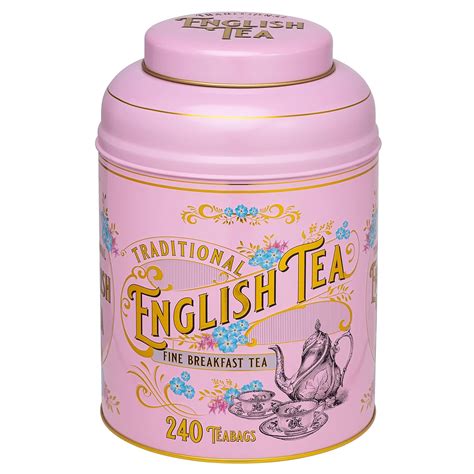 Buy New English Teas Vintage Victorian Tea Tin in Pink with 240 English ...