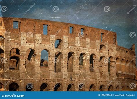 Old Photo with View Outside the Colosseum, Rome Stock Photo - Image of ...