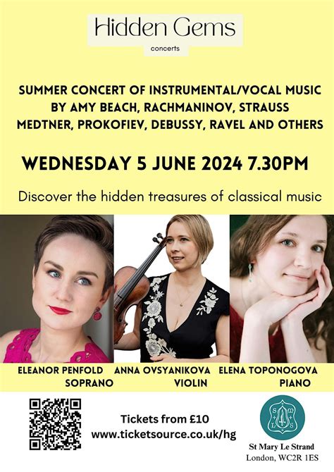 Hidden Gems - Violin and vocal masterpieces, St Mary Le Strand Church ...