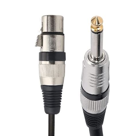 EKAAZ 3m/10ft XLR Mic Cable to 6.3MM Mono Male - Black, Indoor Use ...