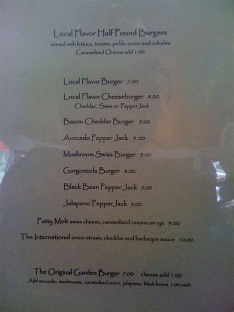 Menu at Local Flavor Cafe, Eureka Springs