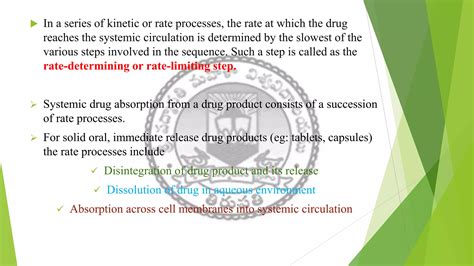 Rate limiting steps in drug absorption [autosaved] | PPTX