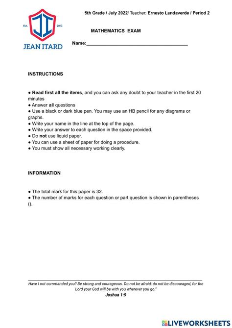 Image result for 2nd Math Test