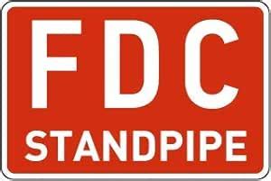 SAFETY SIGN STICKER |FDC Standpipe Red background White Letter | 457 MM ...