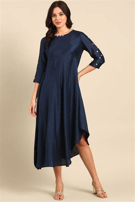 Shop Blue Embellished Dress by ASMI BY MAYANK MODI at House of ...