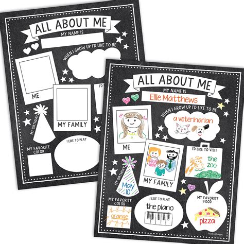 Buy 20 Black & White Read All About Me s For Elementary School - All ...
