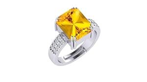 Buy APSLOOSE Natural Citrine/Sunela Original Gemstone Silver Plated ...
