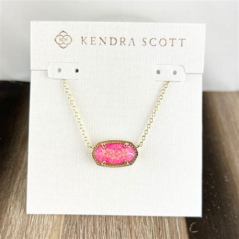 Kendra Scott Elisa Bright Pink Kyocera Opal gold necklace in 2024 ...